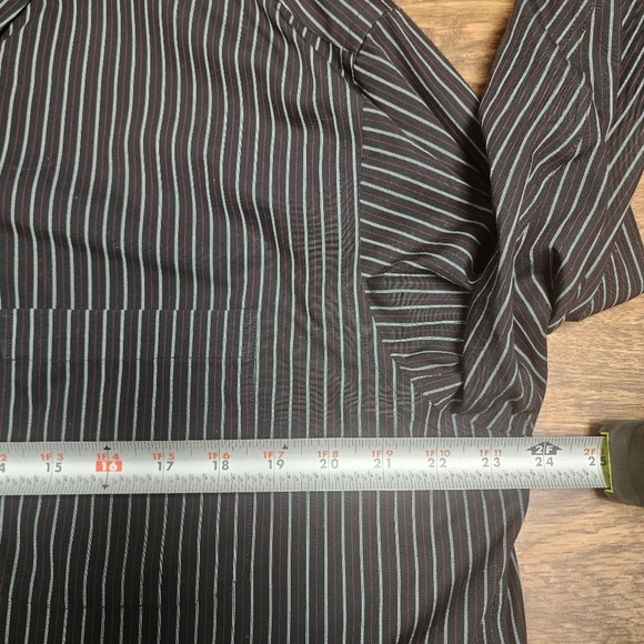 Roundtree & Yorke Gold Label Mens Stripe Shirt Long Sleeve Button Front Sz L - Picture 11 of 11